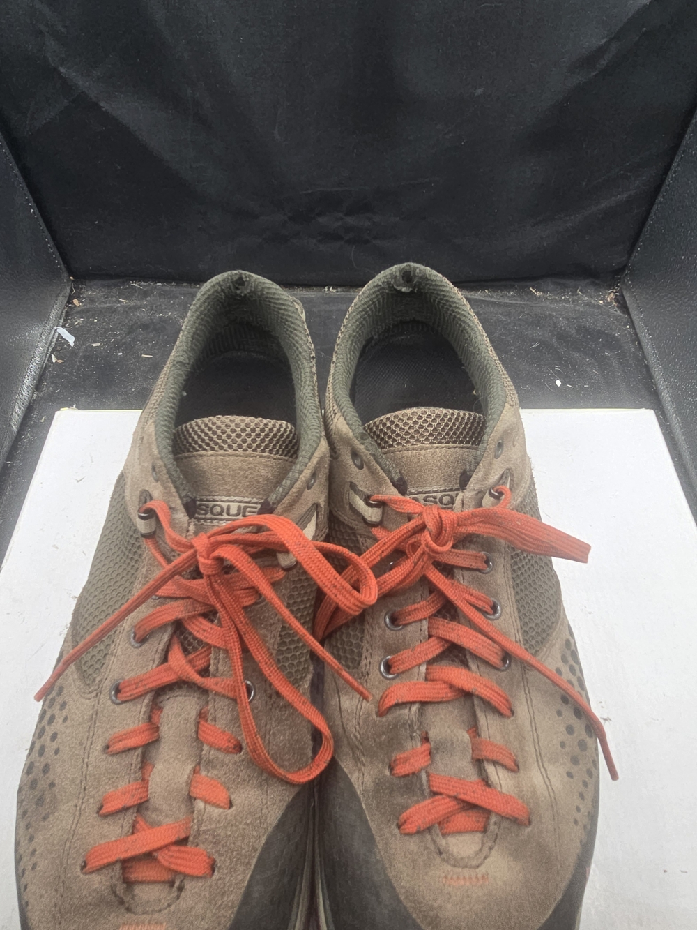 Vasque Olive-Brown Suede Hiking Shoes‎ with Orange Laces